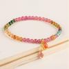 Rainbow Natural Stone Bracelet With South African Red Agate Pendant Vintage Elegant Women Wrist Fashion Accessories