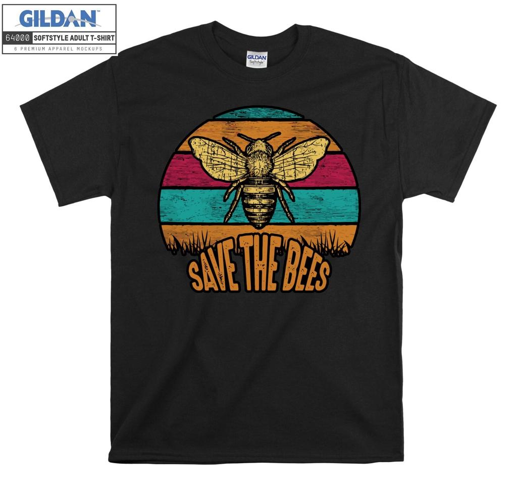 Rettet Die Bienen Vintage Biene T-Shirt Herren Damen Tees Top Liebhaber T-Shirt Herren Damen Tees Top Herren Damen Unisex T-Shirt 4808