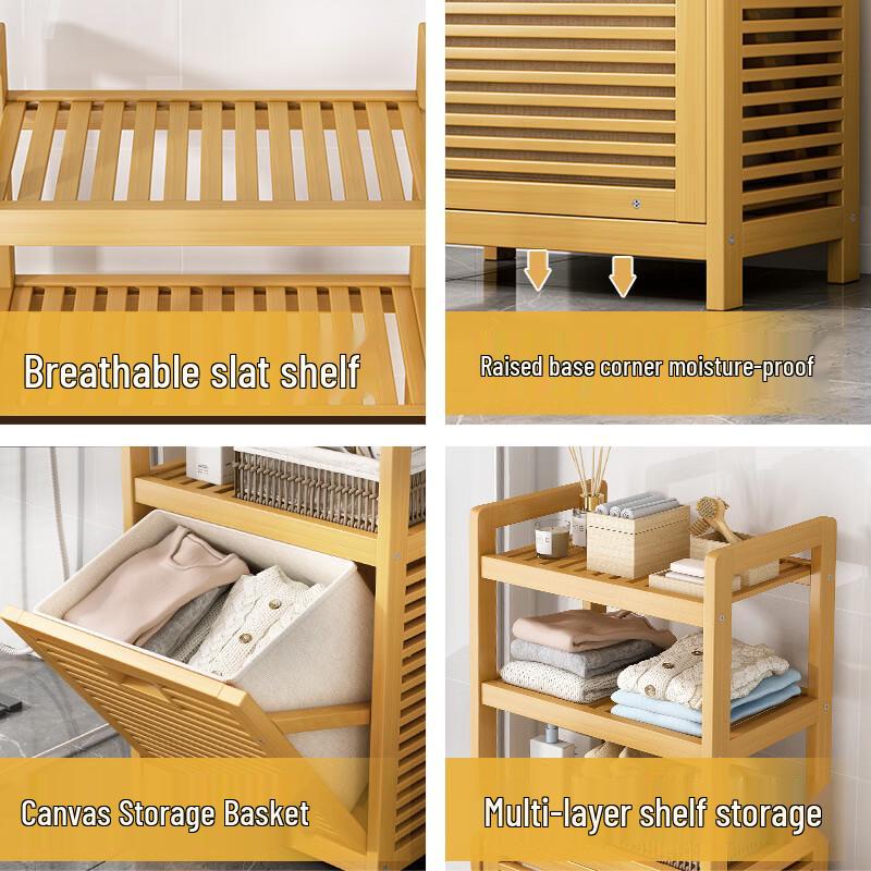 Changshen Wicker 3-Tier Storage Basket & Laundry Hamper
