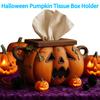 Halloween Kürbis Taschentuchbox Halter mit Augen Gruseliger Kürbis Taschentuchbox Kürbis Toilettenpapierhalter für Badezimmer Küche Büro