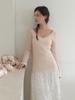 Liel Slony V Slit Knit (Powder Pink)