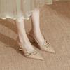 Patent Leather Women Sandals Sexy Pointed Toe Back Strap Buckle Summer Slingback Footwear Ladies High Heel Wedding Party Shoes