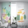 Nordic Simple Cartoon Strawberry Lemon Fruit Ins Fresh Kitchen Dining Room High Shading Window Curtain ChildrenBedroom Drape