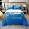 Shark Duvet Cover Set Single Size Kids Boys Ocean Animal Print Bedding All Season Comforter Cover Soft Comfortable