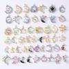 5pcs Random Mix Crystal Moon Star Charms for Earrings Bracelet Necklace Pendants DIY Jewelry Making Accessories