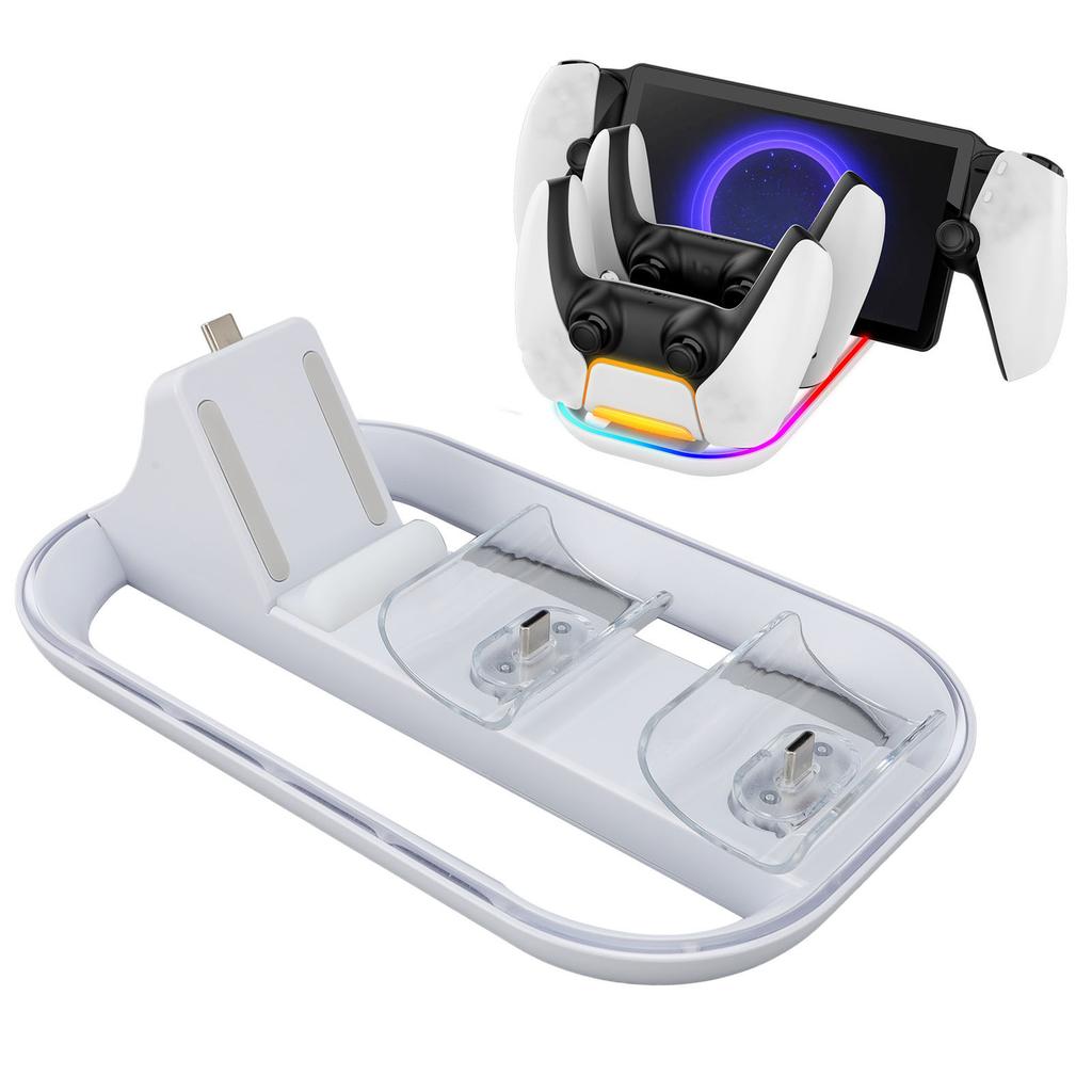Game Console Charging Stand 3 In 1 Colorful RGB Light Game Console Charging Dock Station for Portal