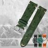 18mm 20mm 22mm Ultra-thin soft handmade ostrich leather black and green for water ghost watch strapsMen's and women's  accessori