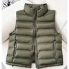 Autumn Winter Korean Loose Down Cotton Vest Women Short Stand Collar Sleeveless Jacket Coats Fashion Waistcoat Vests