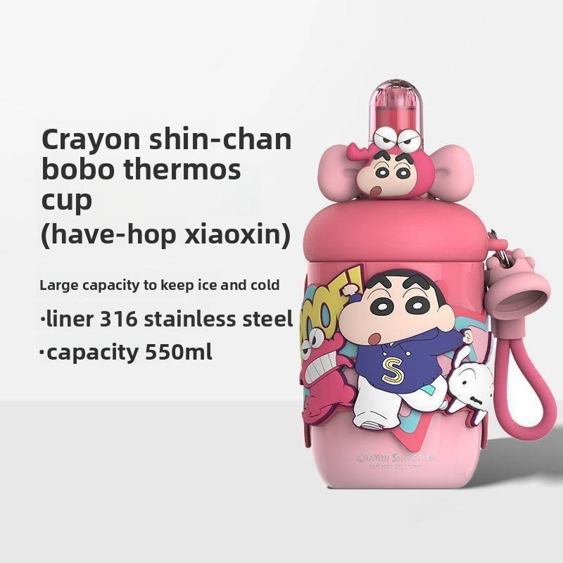 Crayon Shin Chan Children Insulated Water Bottle With Stainless Steel For School And Travel красный
