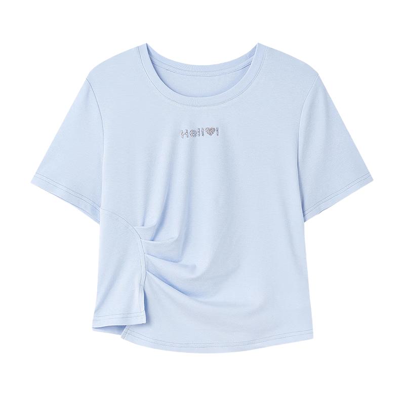 Autumn Water Yi Ren Women s Rhinestone Round Neck T-Shirt L