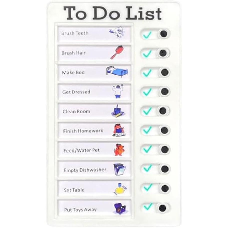 2 Pcs Chore Chart for Adults to do List My Chores Checklist Task Board Sliding Routine Chart for Kids, Memo Boards Slider Schedule DIY Detachable