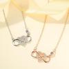 Elegant Ribbon Heart & 8-Shaped Infinity Necklace for Women - Mobius Collarbone Chain