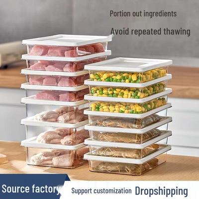 Boîte de rangement transparente de qualité alimentaire pour réfrigérateur de cuisine avec couvercle pour viande et raviolis