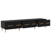 TV Cabinet Black Oak Effect 150 X 36 X 30 Cm Particleboard