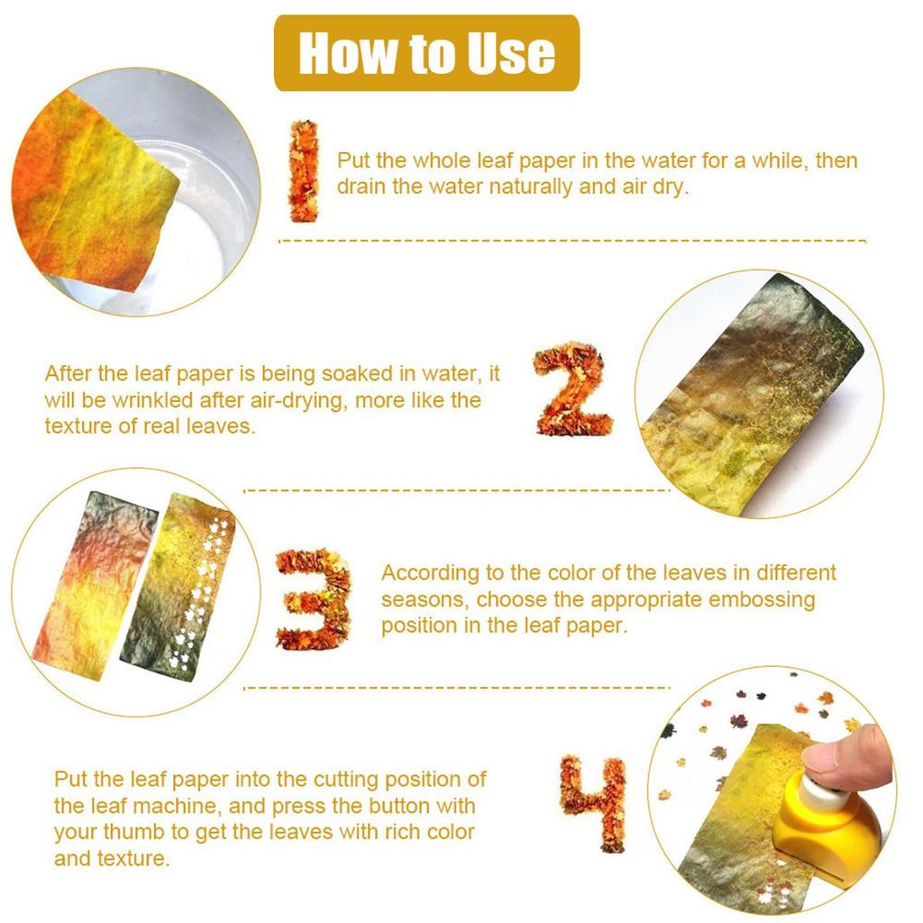 Beautiful Paper Punch Cutter Tree Leaf Making Mold DIY Craft Accessories with 8pcs PaperMaple Leaf