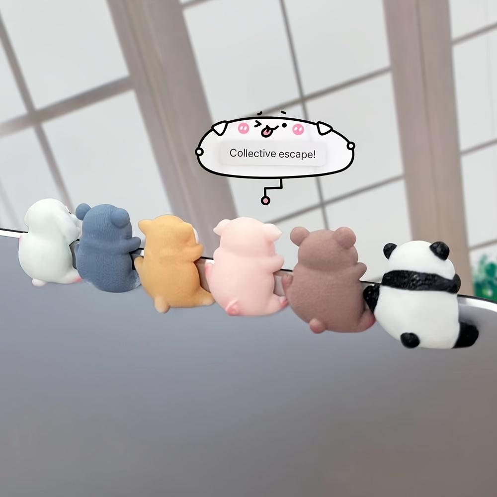 1pc 3D Cartoon Animal Figurine, Resin Desk and Dashboard Decor, Cute Miniature Office Ornament Collection, Non-Electric Desk Accessory