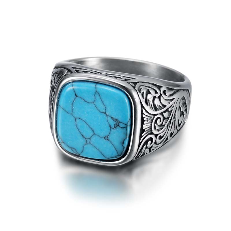 Jiayiqi Men's Ring Punk Rock Smooth 316L Stainless Steel Signet Ring For Men Hip Hop Party Jewelry Wholesale Male Wedding Anel