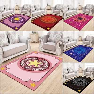Cartoon Magic Card Carpet Rug for Living Room and Bedroom Decor Girl's Room Bedside Area   Soft Floor Mat Coffee Table Rug