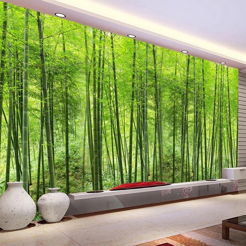 Green Bamboo Wallpaper Forest Natural Landscape Photo Mural Living Room Study Room Backdrop Home Decor 3d Wallpaper