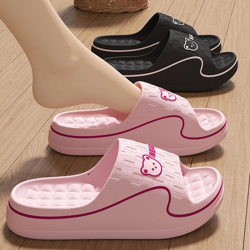 Summer Slide Slippers Women Men New Anti-Slip Bathroom Home Slippers Indoor House Shoes Shower Sandals