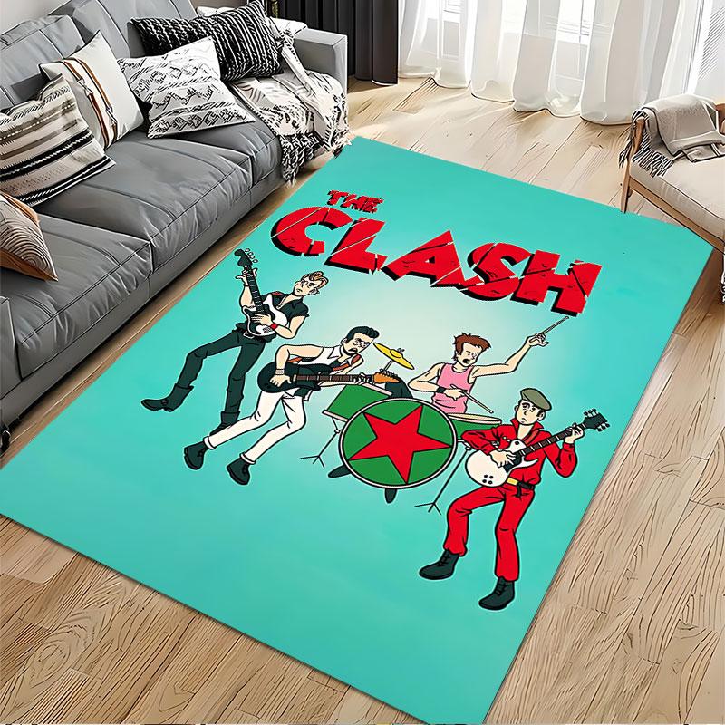 Band Cartoon Style Carpet Design Suitable As a Non-slip Mat for the Living Room or Bedroom Sofa