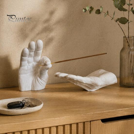 Wedding Party Display Decor Creative Hand Shape Incense Burner, Resin Decorative Ornament, Burner & Ash Collector Unique Office Desk Decorations