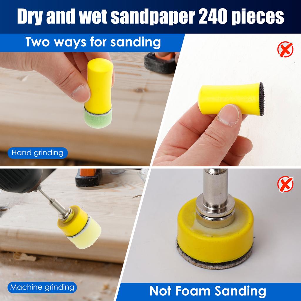268Pcs Wet Dry Sanding Discs Efficient Cutting Hook and Loop Sandpaper Fine Grinding Effect Sanding Disc Pad for Polishing Tool