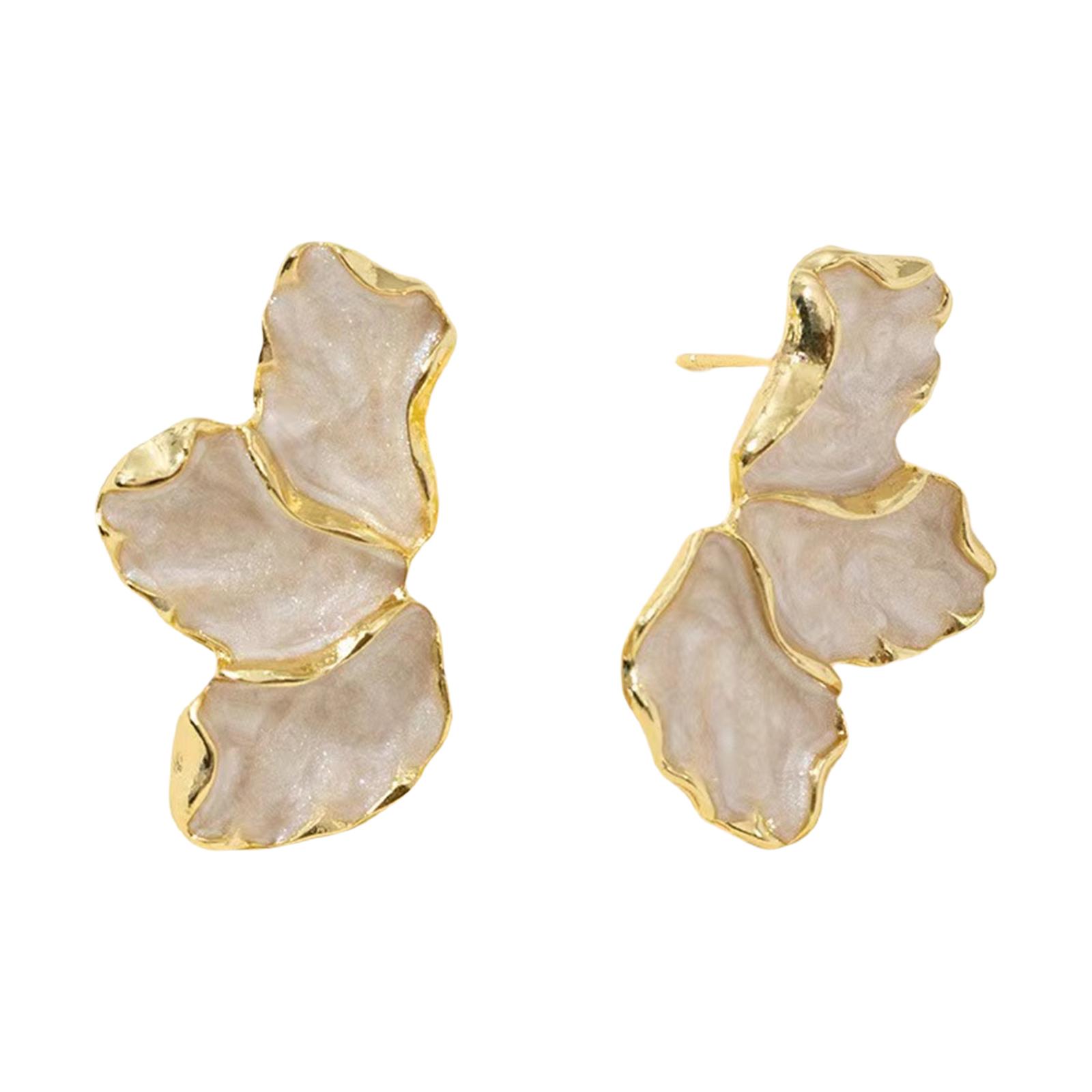 

Элегантные серьги из сплава с кленовым листом и цветочным узором, портативные для любителей ретро-стиля, ищущих уникальные аксессуары белый