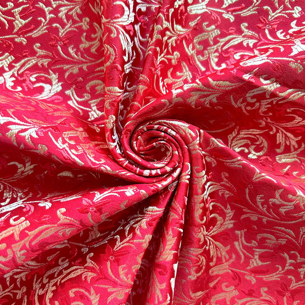 Brocade Žakárový Vzor Pšeničný Květ Látky Damask Pro Šití Cheongsam A Kimono Materiál DIY Ruční Práce Satén Cos Šaty Taška