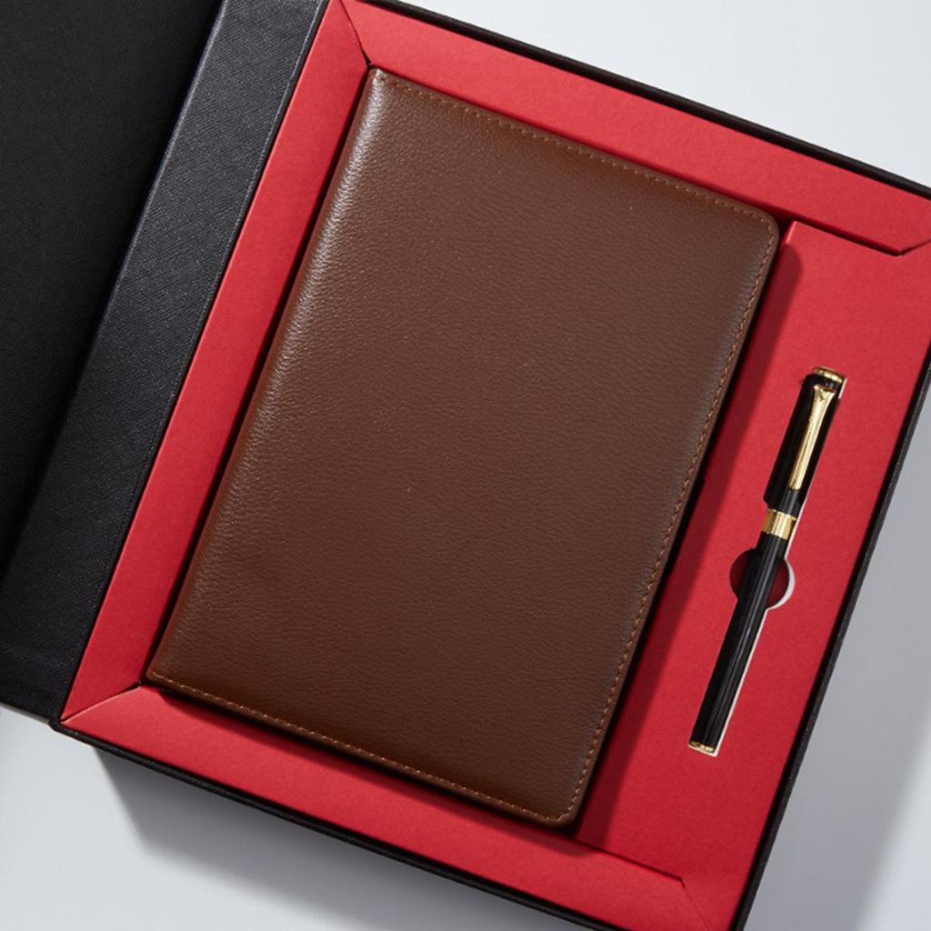 A5 genuine leather notebook, business meeting record book, student diary, notepad, handbook, 100 sheets 200 pages