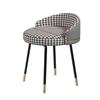 High-End Cream Makeup Stool with Backrest for Girls' Bedroom or Luxury Dressing Table