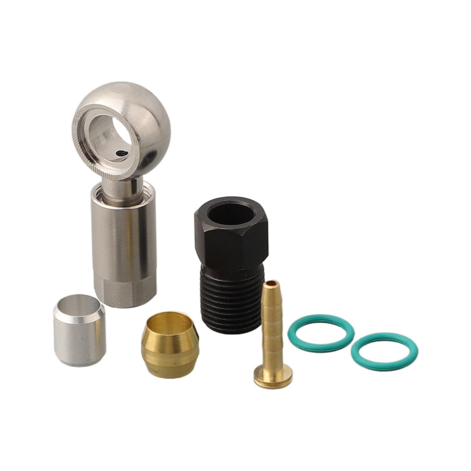 1set CABLE END BANJO SET Connect Insert FOR-Shimano Hydraulic Disc Brake Hose BH59 Olives Oil Needle Screw Cycling Accessories чёрный