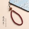 Creative Chinese Style Peach Wood Lotus Flower Phone Charm Strap Wrist Phone Chain Pendant for Men and Women Lanyard 1