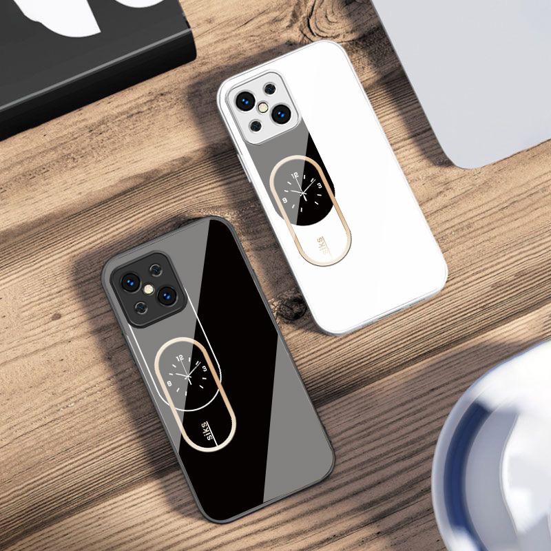 Wall Clock Color Pattern For Oppo Find X5 X8 Pro X3 Lite A72 58 73 54S F11 79 Reno 6 4Z 5G Nord N200 Tempered Glass Phone Case