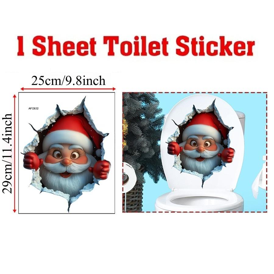 

1-3pcs 3D Santa Claus Wall Stickers Removable Window Toilet Wall Decals Art Decor for Xmas Home Living Room Party Supplies 25x29cm