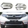 Car Detector ABS Chrome Cover Trim Front Head Fog Light Lamp Frame Parts 2pcs For Honda CRV CR-V 2017 2018