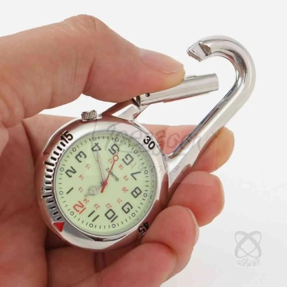 Carabiner Luminous Watch Silver Outdoor Watch Keychain Watch Hiking Watch
