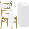 30 PCS 17x275cm White Luxury Satin Chair Sashes Bows Universal Chair Cover for Wedding Reception Restaurant Event Decoration