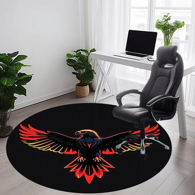 1pc Phoenix Rising Chair Carpet for Office, Round Non Slip Durable Large Size Office Carpet, Suitable for Office