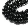 [3-Strand Set] Onyx and Black Agate Round Natural Stone Beads, Power Stone [Smile Stone] (6mm, 3-Strand)