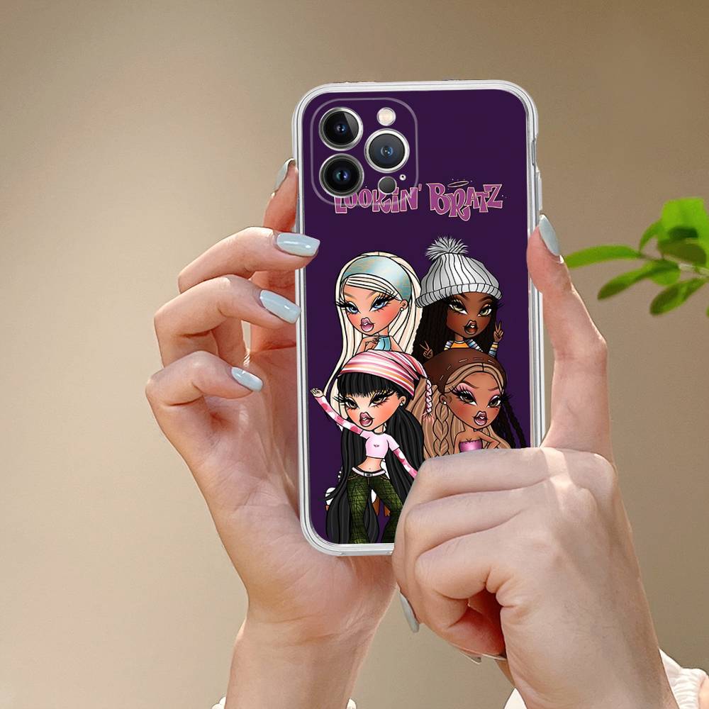 Cute B-Bratz Doll Transparent Soft Phone Case For IPhone 15 12 14 16 17 13 Plus 11 Pro Max 13 Pro