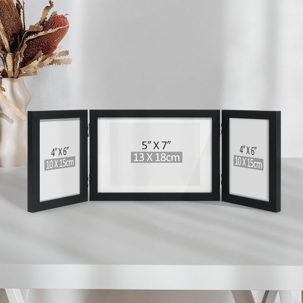 Klappbarer Schreibtisch Triptychon Fotorahmen: 2 6-Zoll & 1 7-Zoll Rahmen - Perfektes Muttertagsgeschenk