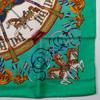 Hermes Carree90 Scarf LUNA PARK Amusement Park Merry-go-round Green Silk Women Used