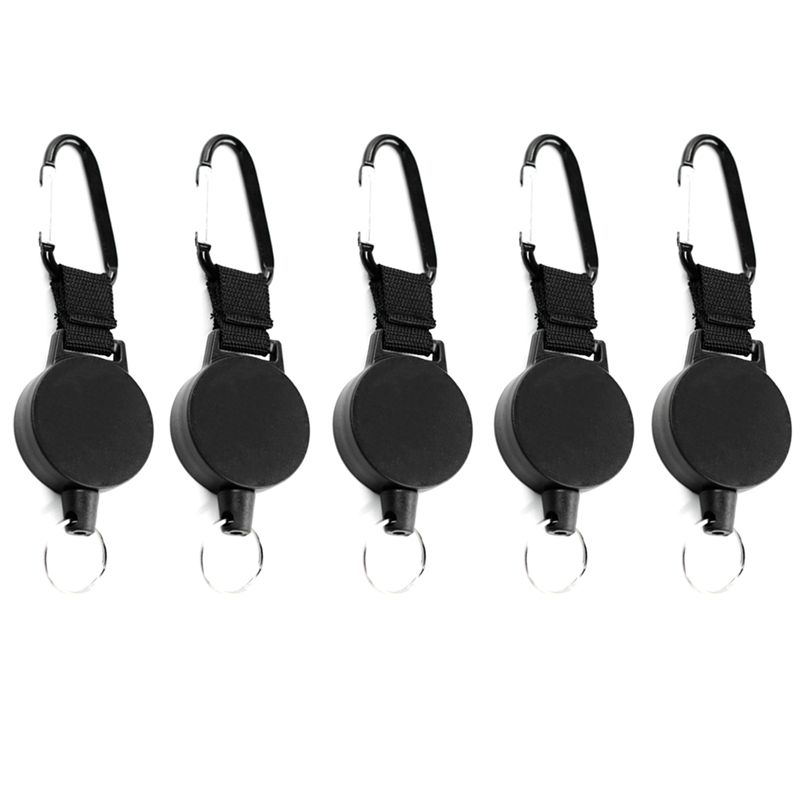 Practical-Retractable Keychain With Steel Wire Design,Multitool Carabiner Badge Holder,Keychain Clip Id Holder