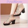 Roman Sandals Women Chunky Heel Non Slip Open Toe Summer Footwear For Casual Wear