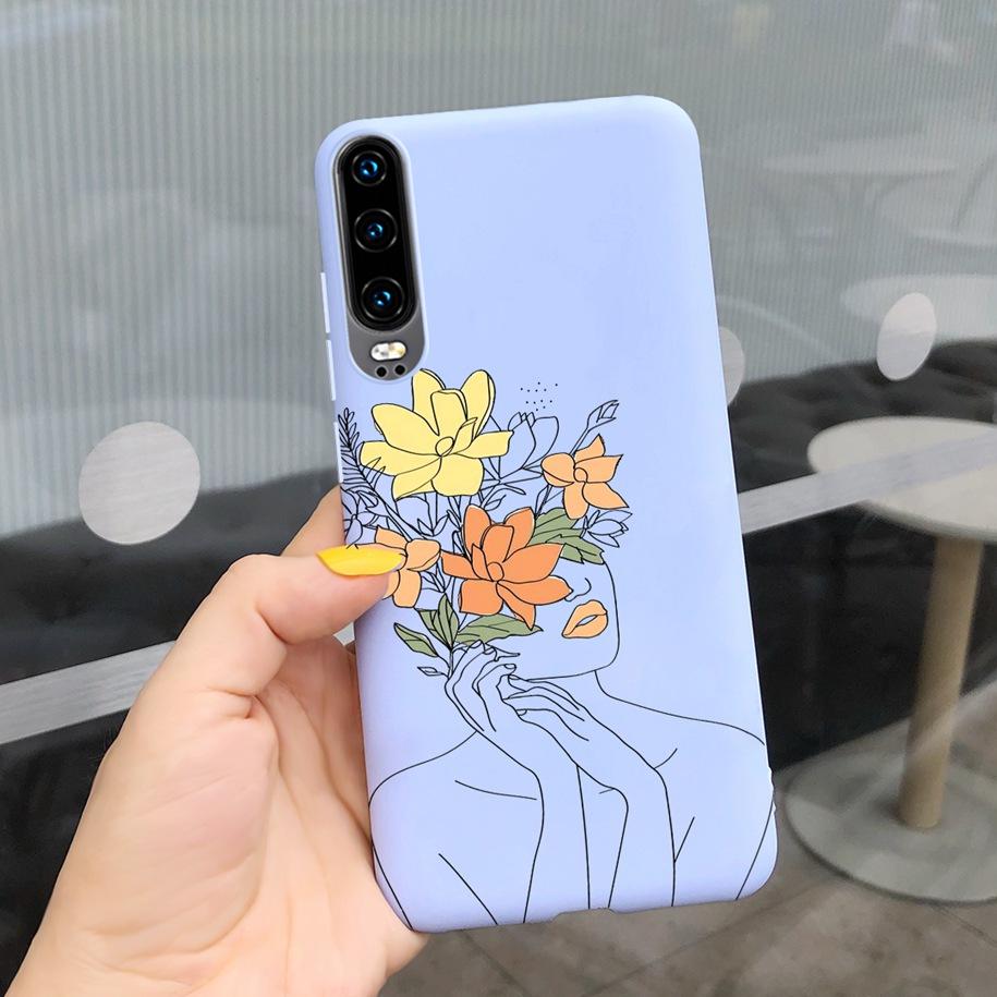 P30 Lite Case Fashion Flower Pattern Phone Case For Huawei P30 P 30 P30Lite 2020 MAR-LX1M Shockproof Bumper Soft TPU Funda Coque
