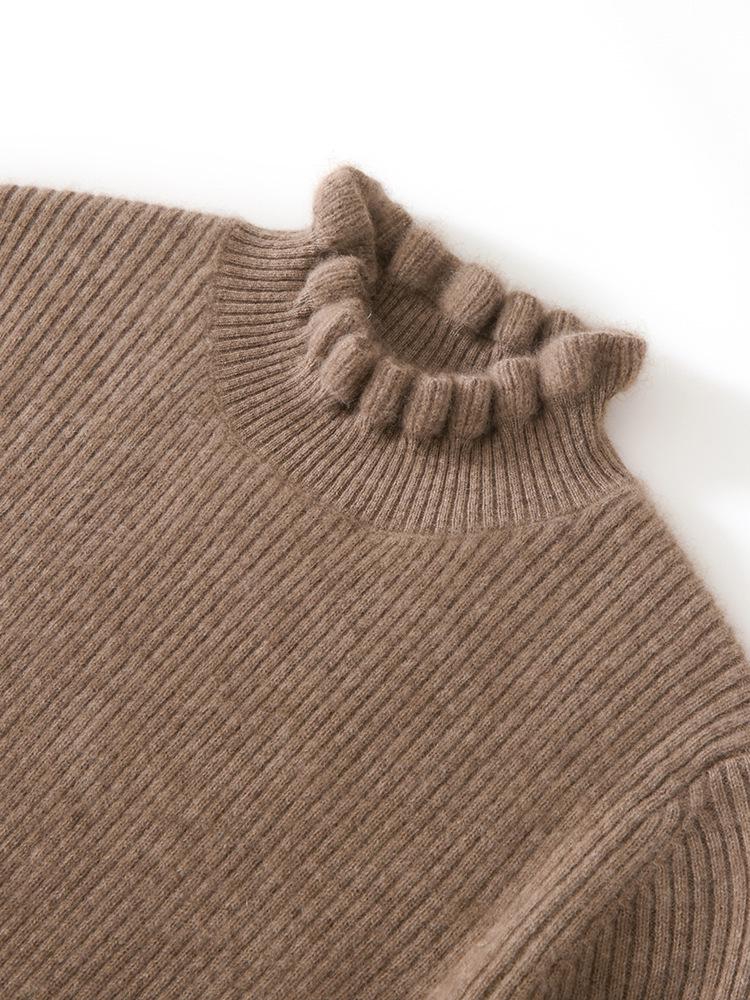 Autumn Winter Cashmere Knit Base Layer - Women's Soft & Comfortable Solid Color Fashion Top
