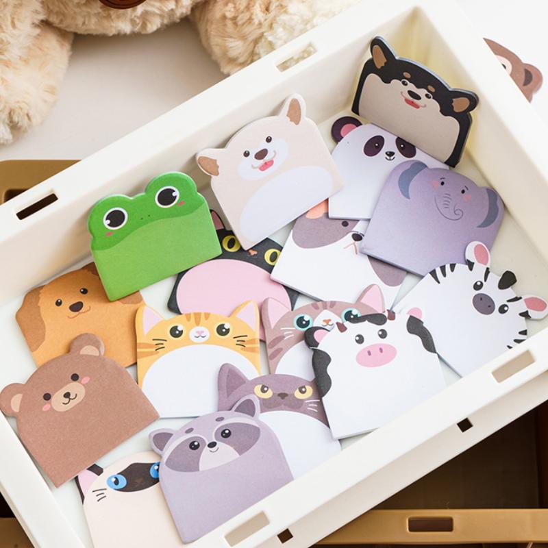 240/960 Sheets Large Capacity Adhesive Animal Shaped Memo Pads Cartoon Cute And Interesting Animal Shaped Sticky Notes