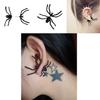 Punk Black Spider Ear Cuffs With Front And Back Studs For Women