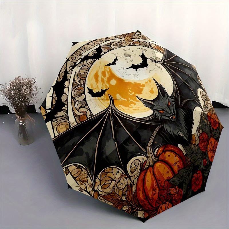 Halloween Bat & Pumpkin Decorative Coaster SetUmbrella, Portable 3-Fold Compact Umbrella for Men & Women Gift
